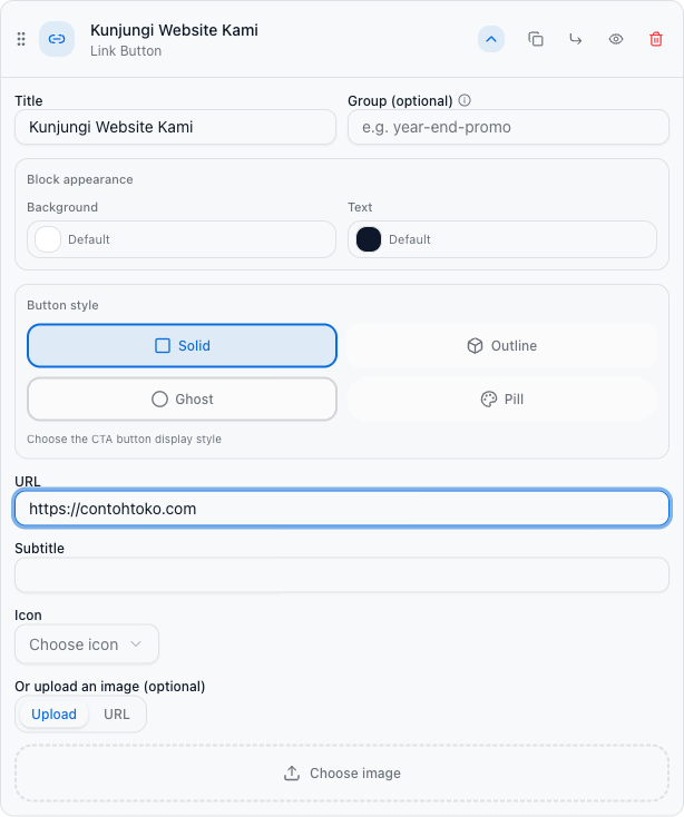 Form edit konten block
