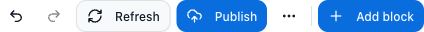 Tombol Publish di panel daftar block